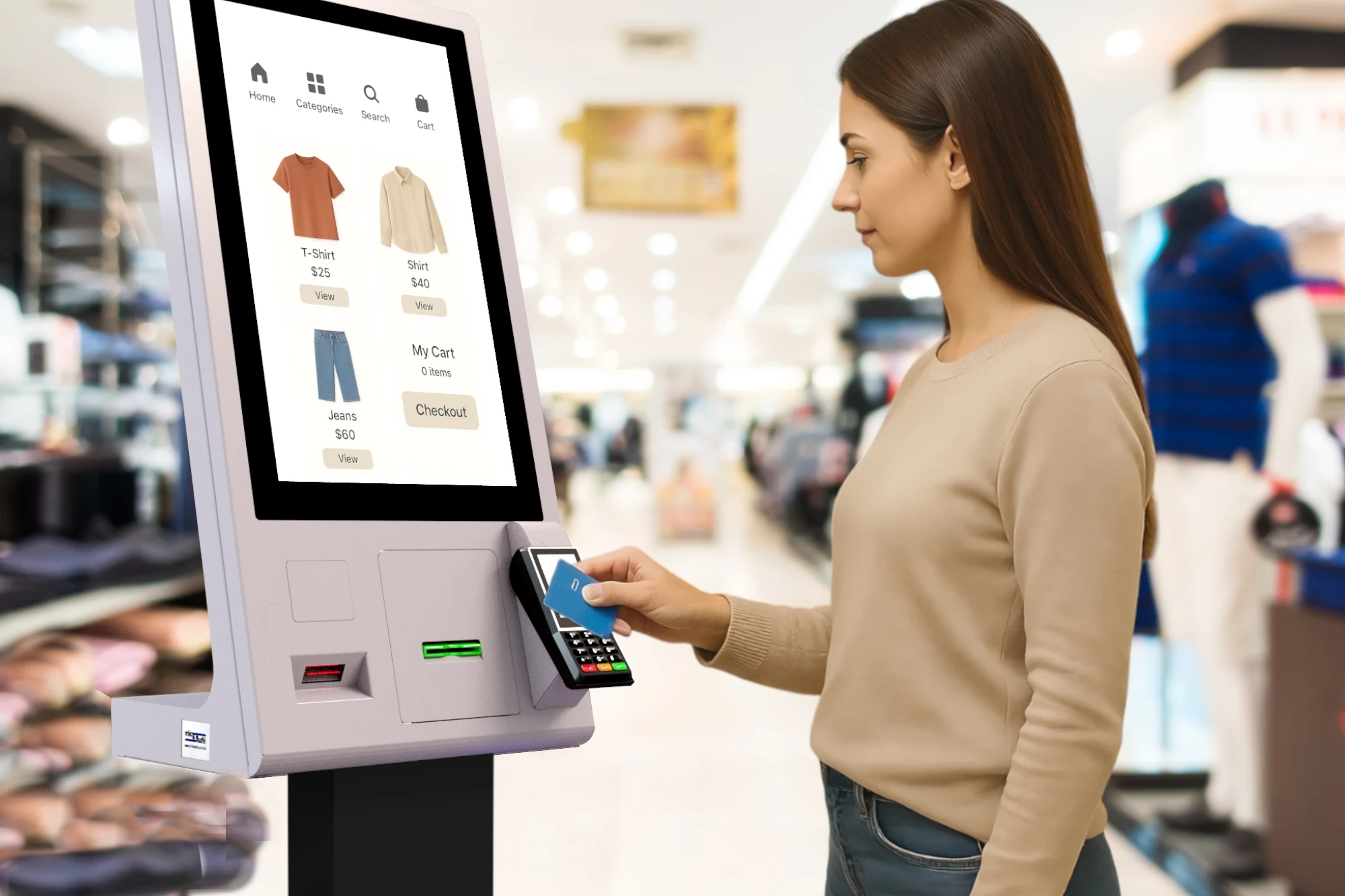 Máquina de autoservicio 24/7 para pedidos y transacciones, ampliando el horario de servicio y la atención al cliente