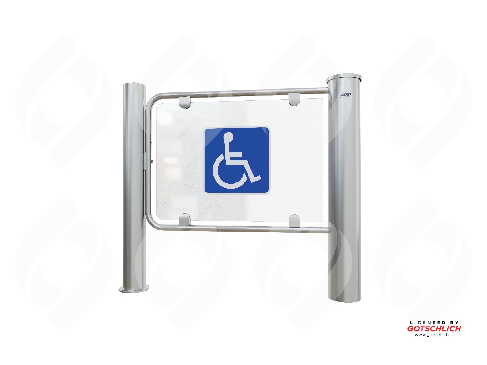 Sistema de control de acceso peatonal con puerta abatible para movilidad reducida